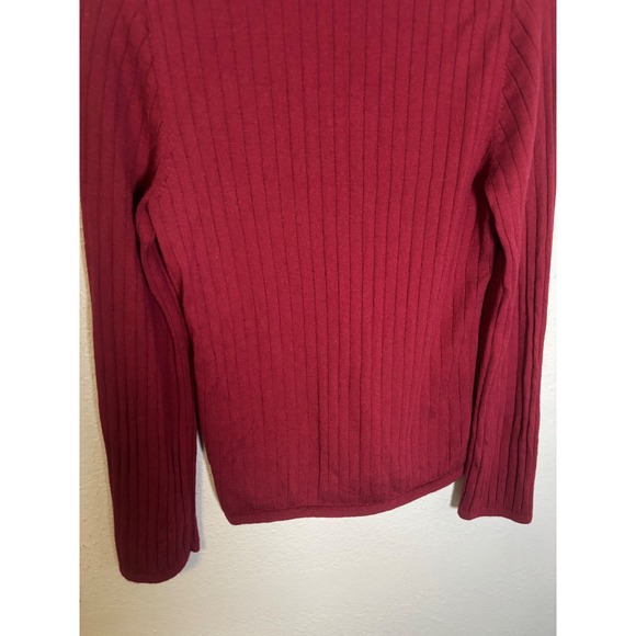 Banana Republic Womens Nezha Merino Wool Sweater Polo Malbec Red Burgundy Large - Picture 10 of 10